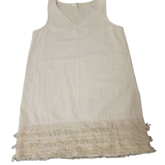 Linen Frayed Hem Mini Dress - Picture 3 of 4